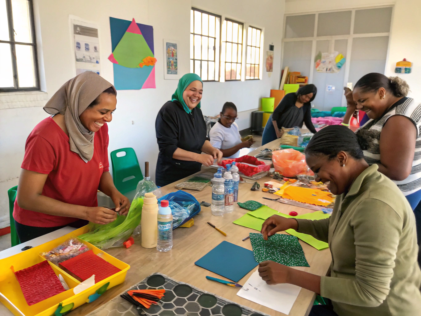Taller de manualidades con materiales reciclados